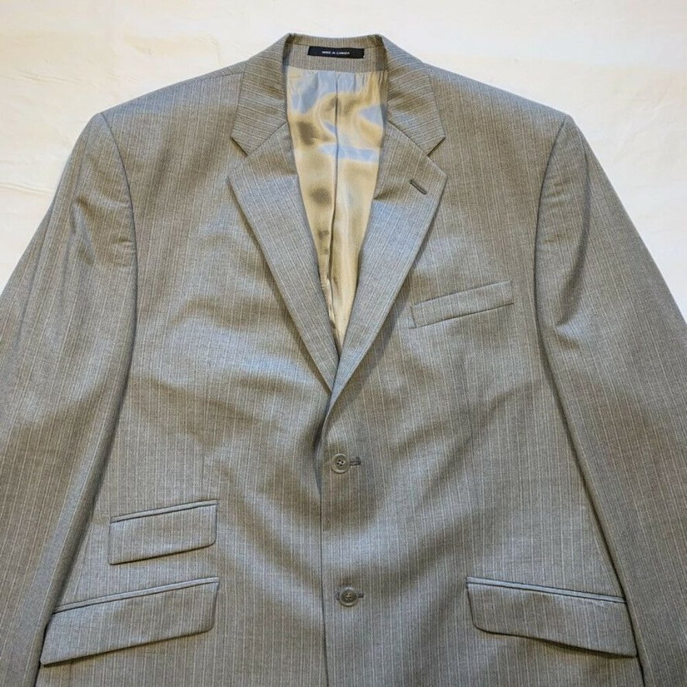 Vintage Calvin Klein 100% Wool Blazer Sport Jacket Coat 2 Button Canada 44L EUC - Picture 8 of 12